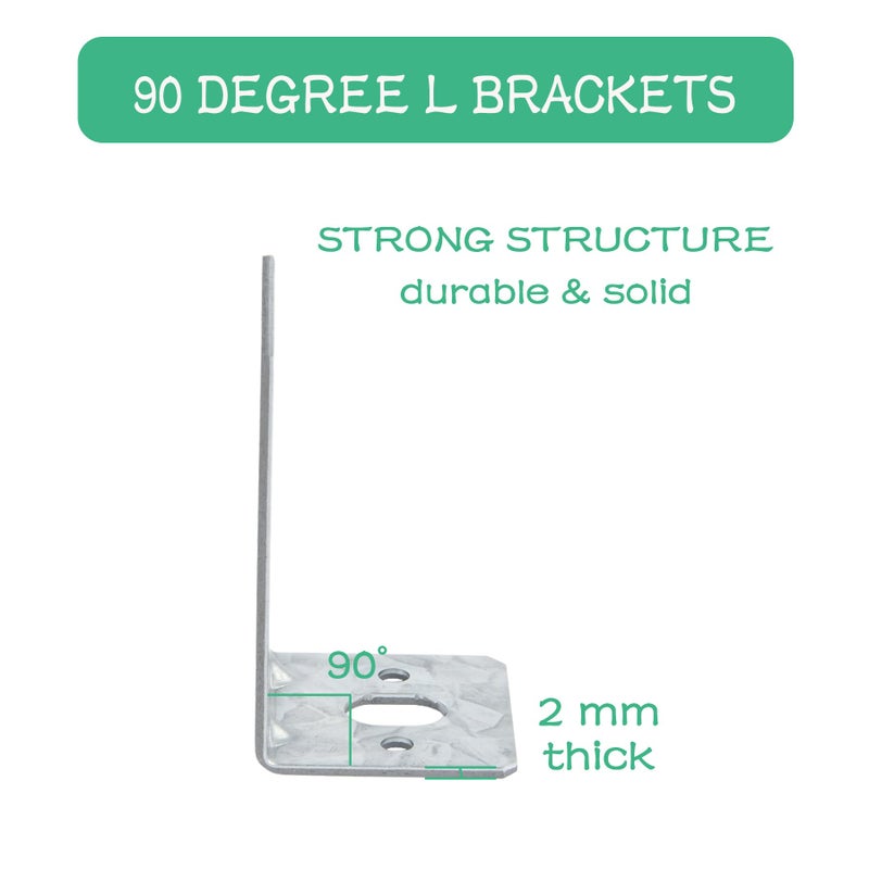 MOZCORN 20 Pack Small L Corner Brackets for Wood 90 Degree Angle Brackets, Adjustable Corner Brace, Anti-Rust and Reinforcing, 2MM Thickness,1.57x1.57x2.76in - Image 3